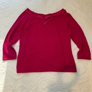 Liz Claiborne Y2K Off-The-Shoulder Sweater Top. Size: MP. Hot Pink.